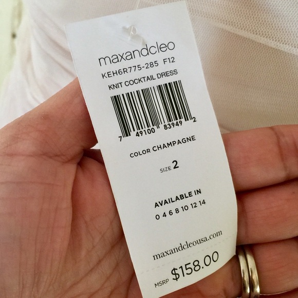 BNWT Max & Cleo Cream Romantic Cocktail Dress - Picture 4 of 8